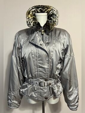 SKEA Metallic Silver Belted Puff Ski Jacket